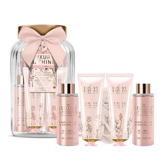 The Luxury Bathing Company Gift set in a glass jar ( Peony, Peach & Raspberry ) - kūno priežiūros
