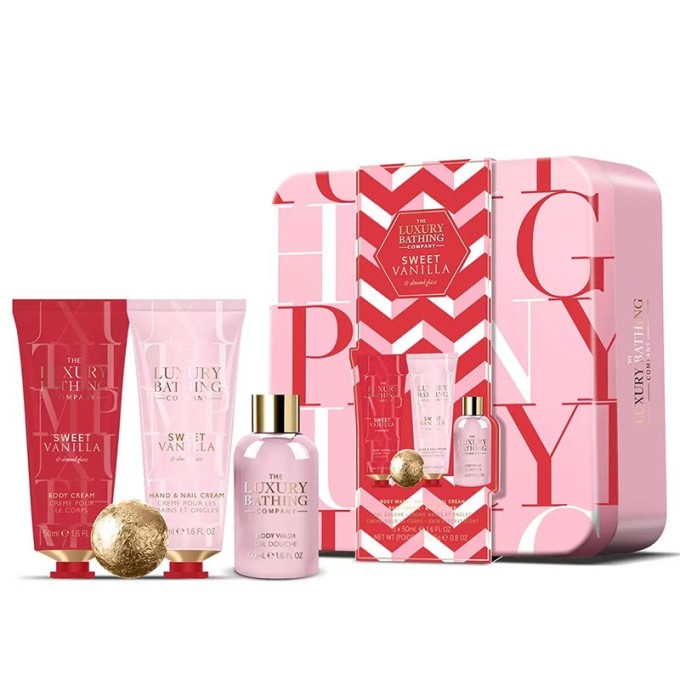 The Luxury Bathing Company Gift Set in a Tin Can ( Vanilla & Almond ) - kūno priežiūros dovanų