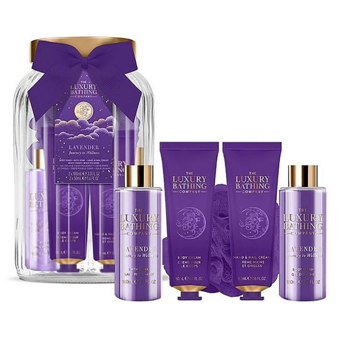 The Luxury Bathing Company Body Care Gift Set in a Glass Jar ( Lavender ) - kūno priežiūros dovanų