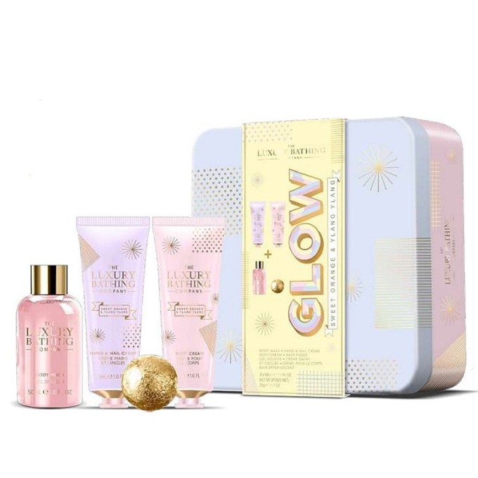 The Luxury Bathing Company Body Care Gift Set in a Tin Can ( Orange & Ylang Ylang ) - kūno