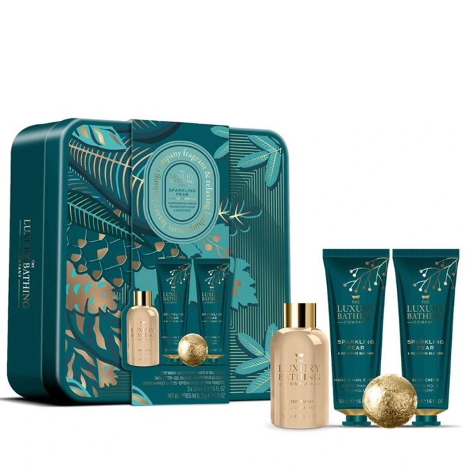 The Luxury Bathing Company Bath Care Gift Set in a Tin Can ( Pear & Nectarine Flower ) - kūno