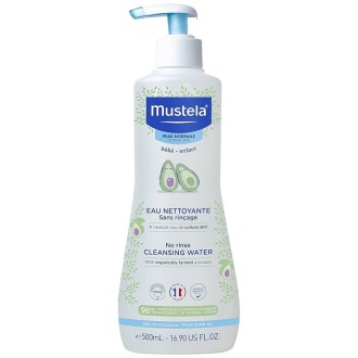 Mustela Bébé Cleansing Water No-Rinse - micelinis vanduo veidui ir kūnui vaikams, 500 ml