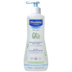 Mustela Bébé Cleansing Water No-Rinse - micelinis vanduo veidui ir kūnui vaikams, 500 ml