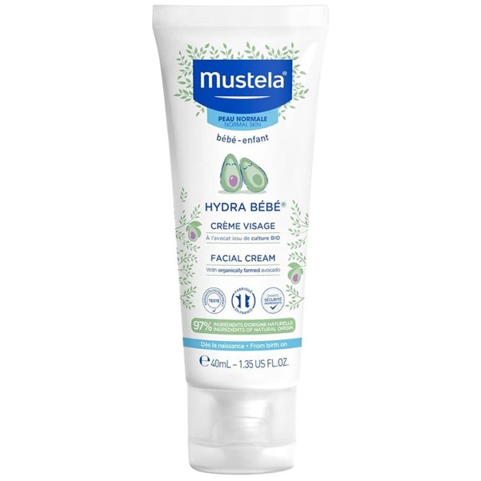 Mustela Hydra Bébé Facial Cream - drėkinamasis kūdikių kremas, 40 ml