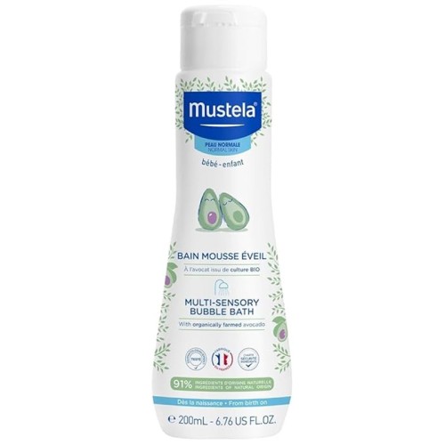 Mustela Bébé Multi-Sensory Bubble Bath - dušo želė kūdikiams, 200 ml