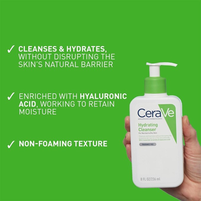 CeraVe Facial Cleansers Hydrating - drėkinamasis prausiklis normaliai ir sausai odai, 236 ml