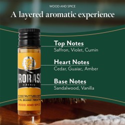 Proraso Wood & Spice Hot Oil Beard Treatment - restruktūrizuojantis barzdos aliejus, 4 x 17 ml (68