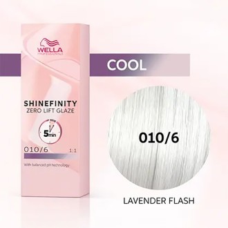 Wella Professional Shinefinity Zero Lift Glaze - plaukų dažai, 60 ml - 010/6 Lavender Flash