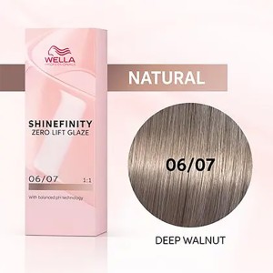 Wella Professional Shinefinity Zero Lift Glaze - plaukų dažai, 60 ml - 06/07 Deep Walnut