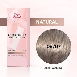 Wella Professional Shinefinity Zero Lift Glaze - plaukų dažai, 60 ml - 06/07 Deep Walnut