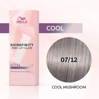 Wella Professional Shinefinity Zero Lift Glaze - plaukų dažai, 60 ml - 07/12 Cool Mushroom