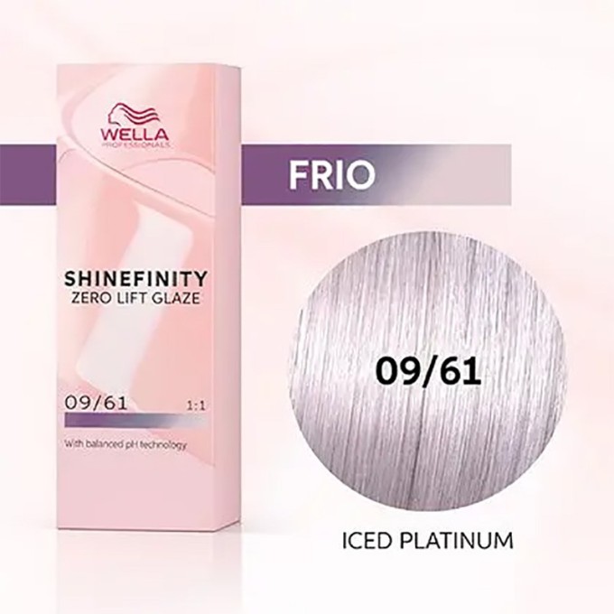 Wella Professional Shinefinity Zero Lift Glaze - plaukų dažai, 60 ml - 09/61 Iced Platinum