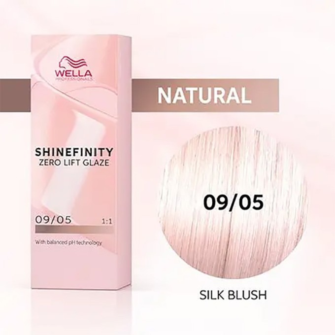 Wella Professional Shinefinity Zero Lift Glaze - plaukų dažai, 60 ml - 09/05 Silk Blush