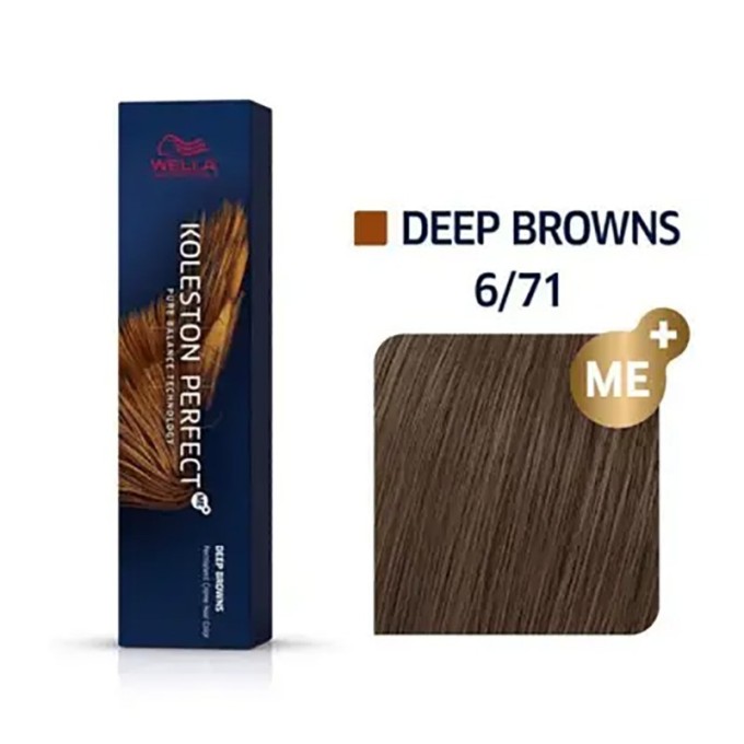 Wella Professional Koleston Perfect ME + Deep Browns - plaukų dažai, 60 ml - 6/71