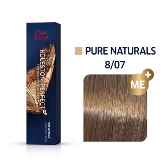 Wella Professional Koleston Perfect ME + Pure Naturals - plaukų dažai, 60 ml - 8/07