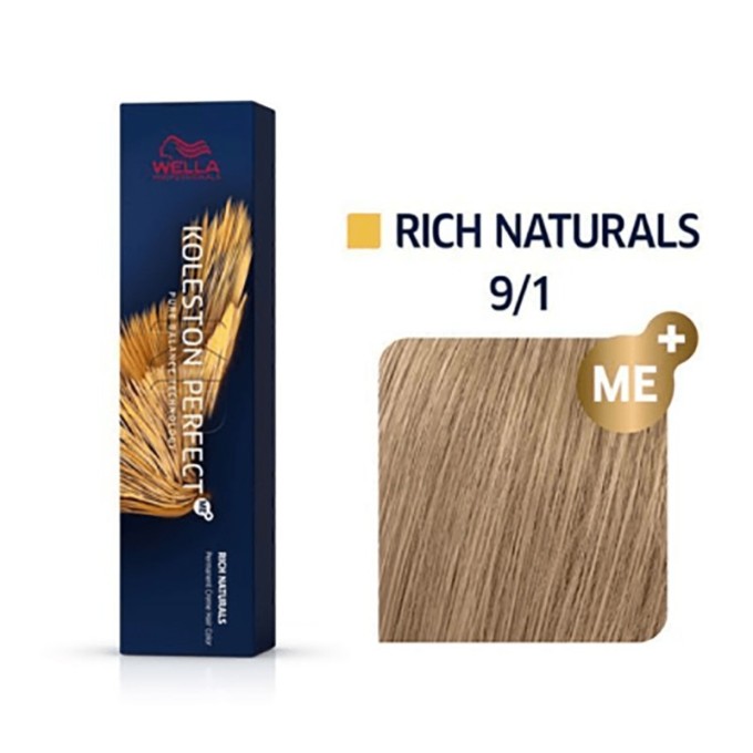Wella Professional Koleston Perfect ME Rich Naturals - plaukų dažai, 60 ml - 9/1