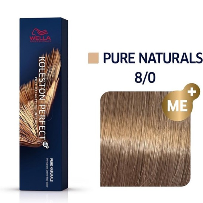 Wella Professional Koleston Perfect Me+ Pure Naturals - plaukų dažai, 60 ml - 8/0