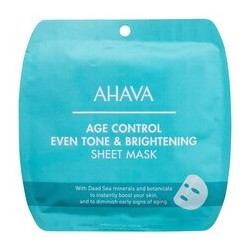 Ahava Age Control Even Tone & Brightening Sheet Mask - šviesinanti ir drėkinanti veido kaukė, 17 g