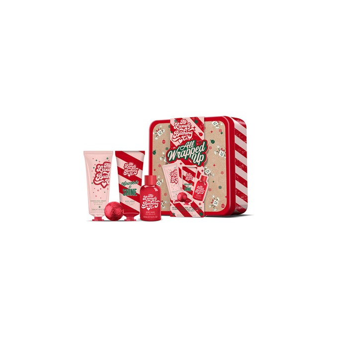 The Luxury Bathing Company Gift mini set of body care in a tin can ( Christmas sweets, Cocoa &