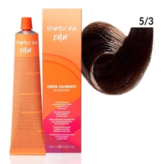 Inebrya Color GOLDEN Hair Coloring Cream (gold) - profesionalūs plaukų dažai, 100 ml - 5/3 Light