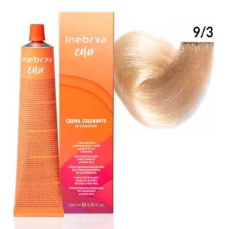 Inebrya Color GOLDEN Hair Coloring Cream (gold) - profesionalūs plaukų dažai, 100 ml - 9/3 Very
