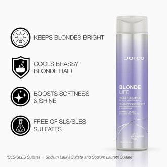 Joico Blonde Life Violet Shampoo - violetinis šampūnas, neutralizuojantis geltonus ir žalvarinius 2