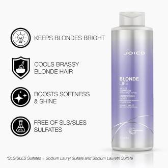 Joico Blonde Life Violet Shampoo - violetinis šampūnas, neutralizuojantis geltonus ir žalvarinius 2