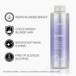Joico Blonde Life Violet Shampoo - violetinis šampūnas, neutralizuojantis geltonus ir žalvarinius