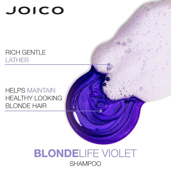 Joico Blonde Life Violet Shampoo - violetinis šampūnas, neutralizuojantis geltonus ir žalvarinius