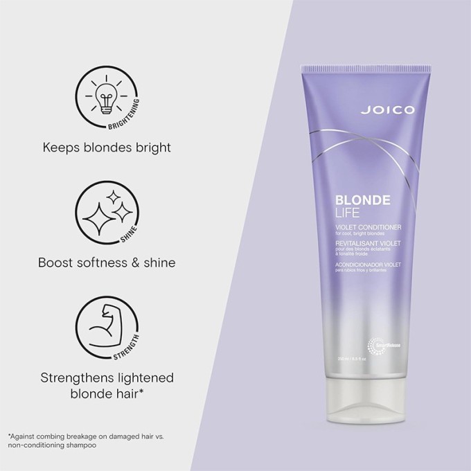 Joico Blonde Life Violet Conditioner- kondicionierius, neutralizuojantis geltonus ir žalvarinius