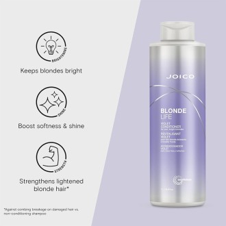 Joico Blonde Life Violet Conditioner- kondicionierius, neutralizuojantis geltonus ir žalvarinius 2
