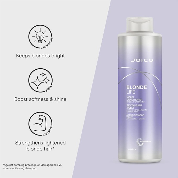 Joico Blonde Life Violet Conditioner- kondicionierius, neutralizuojantis geltonus ir žalvarinius