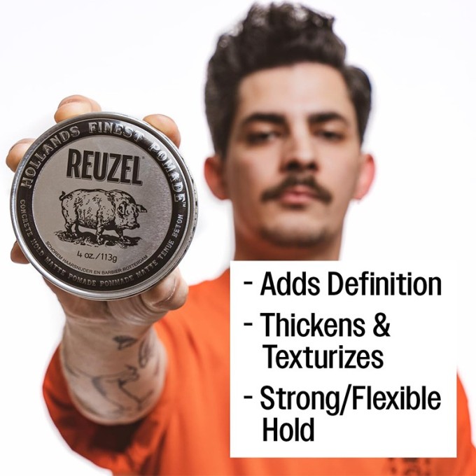 Reuzel Concrete Hold Matte Pomade - stiprios fiksacijos, matinio atspalvio plaukų formavimo pomada
