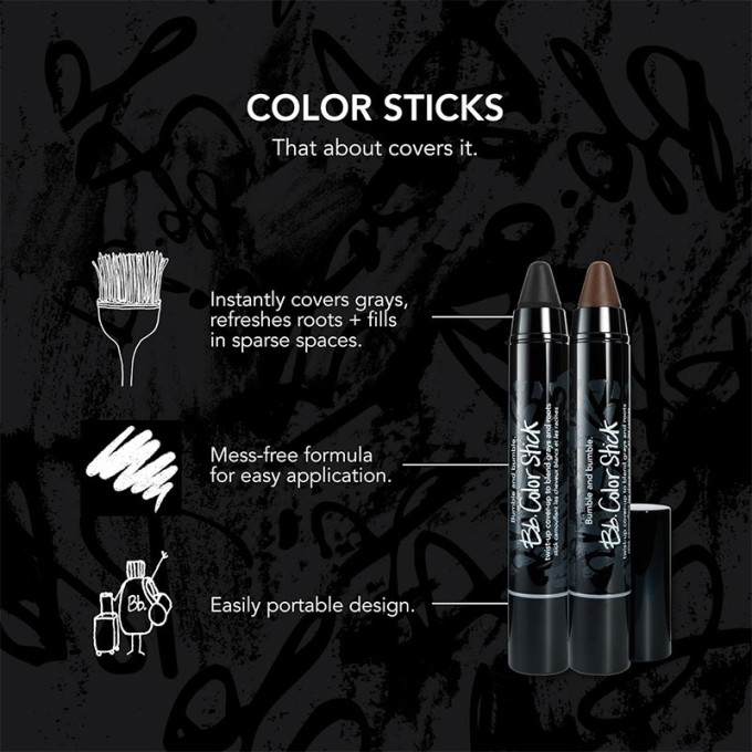 Bumble and bumble BB Color Stick - ataugusių ir žilų plaukų pieštukiniai dažai, 3,5 g - Black
