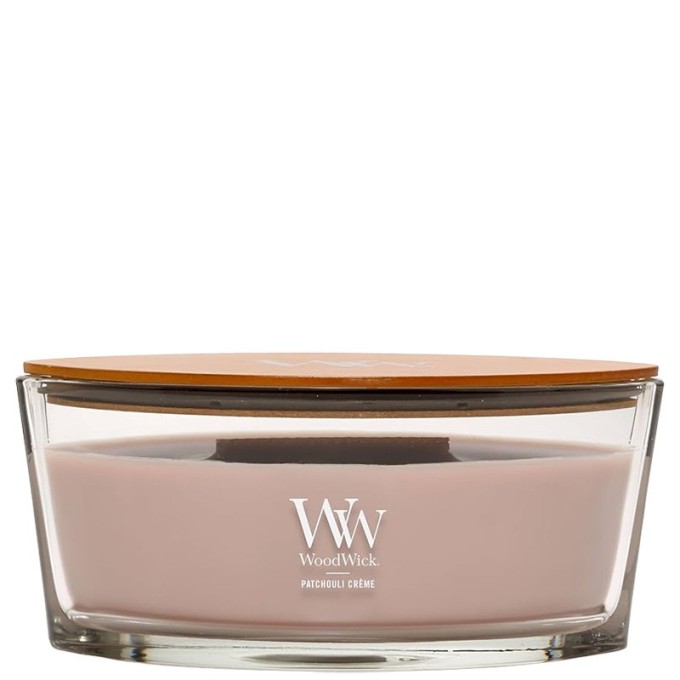 WoodWick Patchouli Créme Loď ( krém z pačuli ) - Vonná svíčka 453.6g