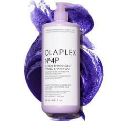 Olaplex Blonde Enhancer No.4P Shampoo - violetinis šampūnas šviesintiems ir žilams plaukams, 1000 ml