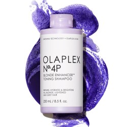 Olaplex Blonde Enhancer No.4P Shampoo - violetinis šampūnas šviesintiems ir žilams plaukams, 250 ml
