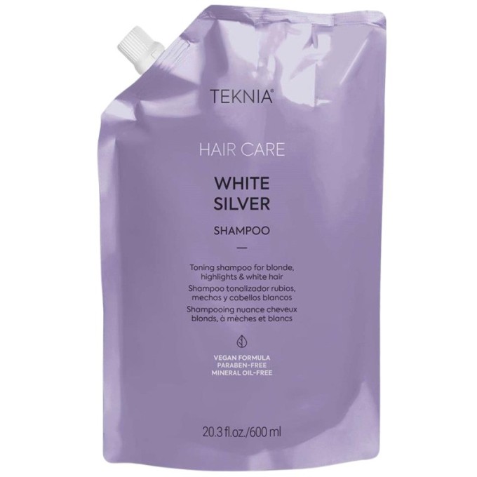 Lakmé Teknia White Silver Shampoo Refill - šampūno šviesiems ir žiliems plaukams papildymas, 600 ml