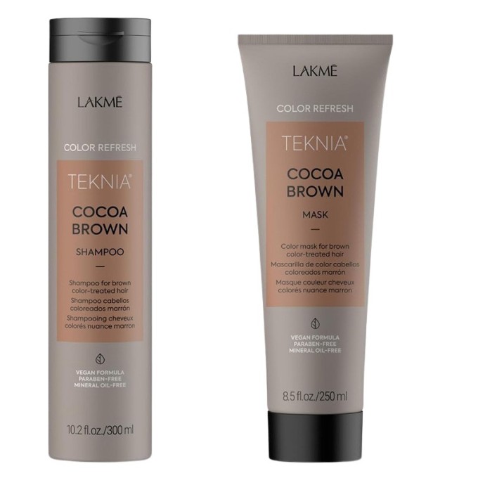 Lakmé Teknia Color Refresh Cocoa Brown Pack - plaukų priežiūros rinkinys rudiems plaukams, 550 ml