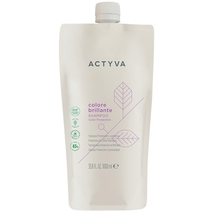 Kemon Actyva Colore Brillante Protection and Shine Shampoo Refill - dažytų plaukų apsauginio