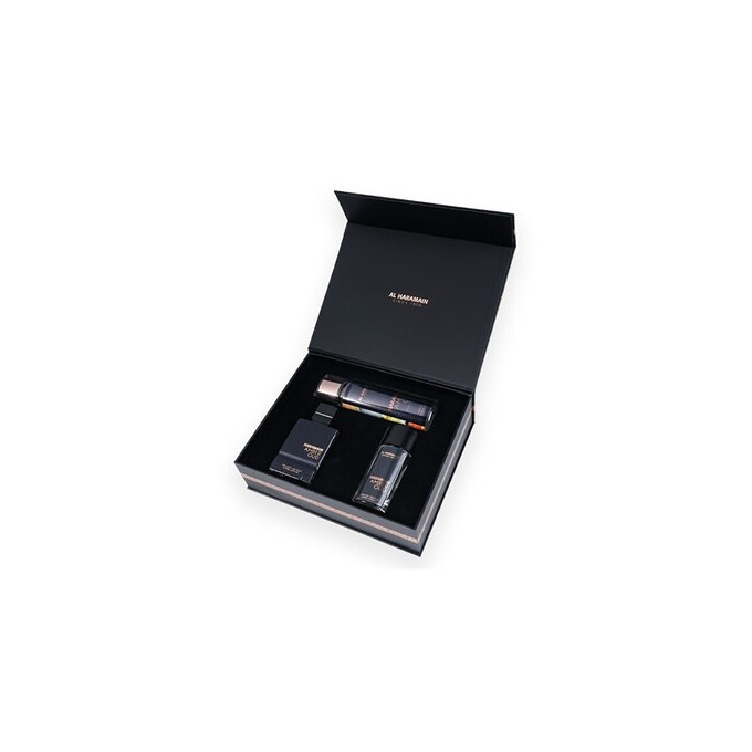 Al Haramain Amber Oud Private Edition Gift Set - dovanų rinkinys - EDP 75 ml, EDP 30 ml ir kūno