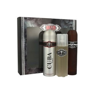 Cuba Cuba Black Gift Set 100 ml EDT, After Shave Cuba Black 100 ml and deospray Cuba Black 200 ml