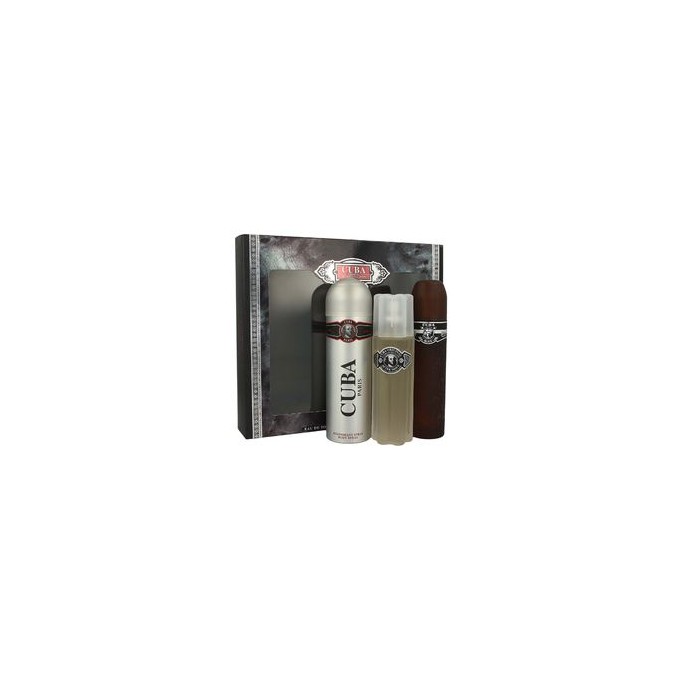 Cuba Cuba Black Gift Set 100 ml EDT, After Shave Cuba Black 100 ml and deospray Cuba Black 200 ml