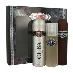 Cuba Cuba Black Gift Set 100 ml EDT, After Shave Cuba Black 100 ml and deospray Cuba Black 200 ml