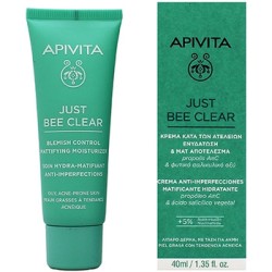 Apivita Just Bee Clear - drėkinamasis veido kremas su niacinamidu, 40 ml