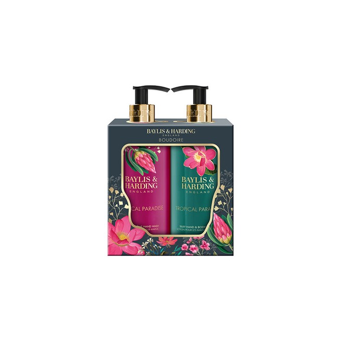 Baylis & Harding Boudoire Tropical Paradise Hand & Body Care Set - dovanų rinkinys, 2 x 300 ml