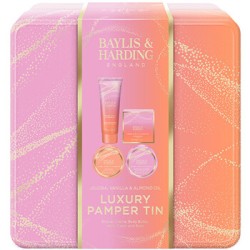 Baylis & Harding Luxury Pamper Tin ( Jojoba, Vanilla & Almond oil ) - dovanų rinkinys