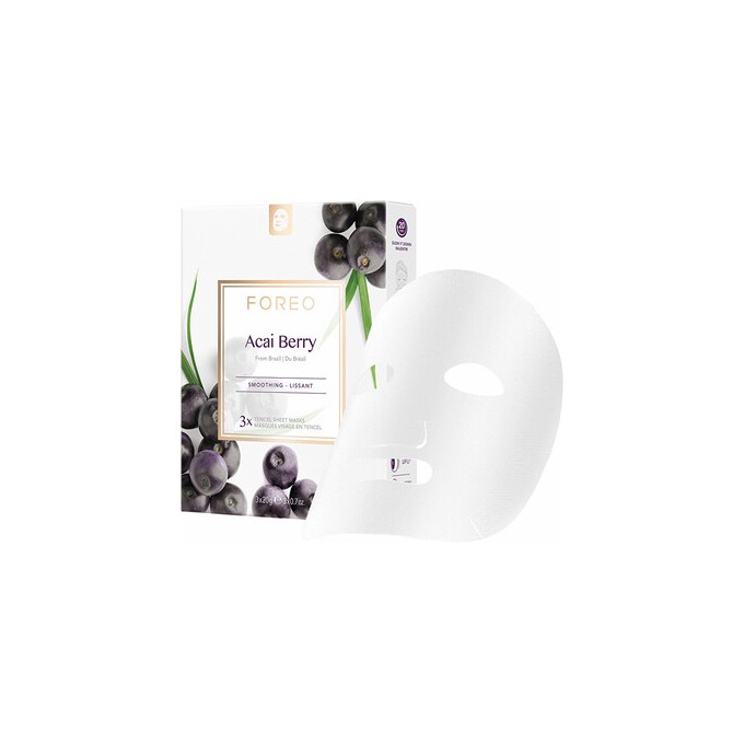 Foreo Acai Berry Smoothing Sheet Mask - lyginamoji lakštinė kaukė brandžiai odai, 20 g