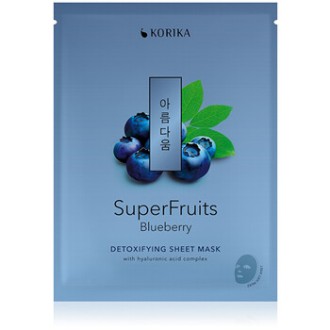 KORIKA Superfruits Detoxifying Sheet Mask ( Blueberry ) - detoksikuojanti lakštinė kaukė, 25 g