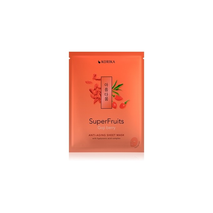 KORIKA Superfruits Goji Anti-Aging Sheet Mask - lakštinė kaukė nuo raukšlių, 25 g